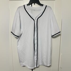 White Baseball Jersey with Black Trim